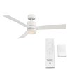 Wac San Francisco 3-Blade Smart Ceiling Fan 52in Matte White with 3000K LED Light Kit and Remote Control F-081L